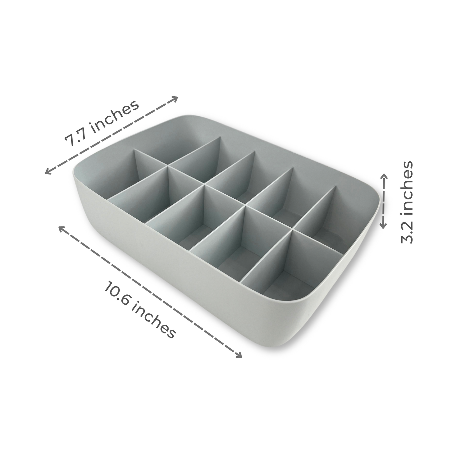 Multi-Compartment Plastic Storage Organizer - White, Blush, Beige, and Grey.