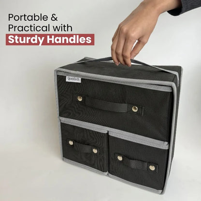 Qoolish Makeup & Jewellery Organizer Box – Black & White (Available in 3 colors)