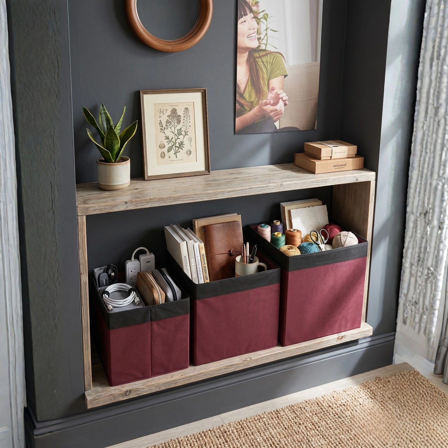 Qoolish Premium Fabric Storage Box Without Lid | Available in 3 Sizes: Small, Medium & Large