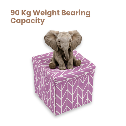 Qoolish 2 in 1 Kids Ottoman: Soft Cushioned Storage Stool For Toys, Clothes & Essentials | Available in 2 colors