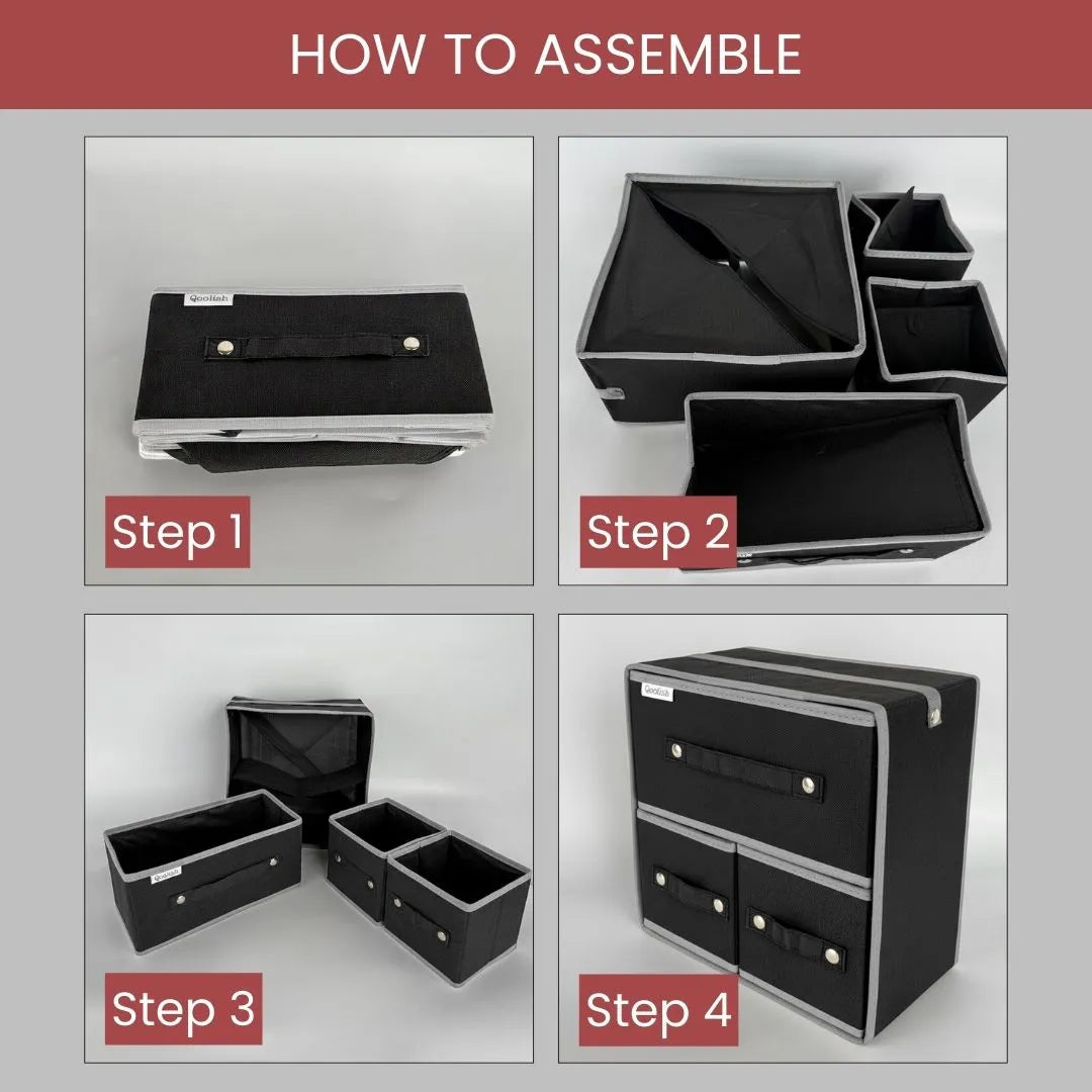 Qoolish Makeup & Jewellery Organizer Box – Black & White (Available in 3 colors)