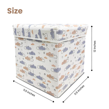 Qoolish 2 in 1 Kids Ottoman: Soft Cushioned Storage Stool For Toys, Clothes & Essentials | Available in 2 colors