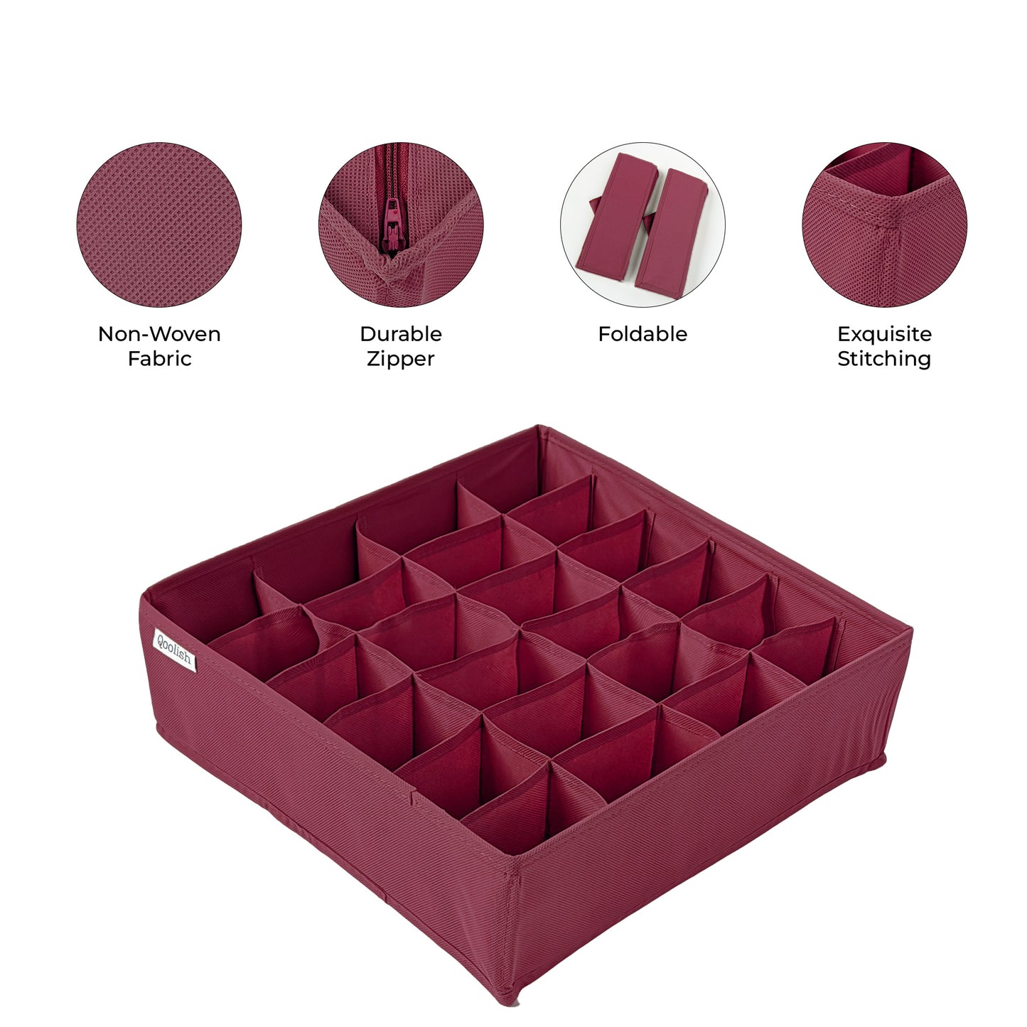 Qoolish Pack of 2 Drawer Dividers: Organize with Flair! (Available in 6 Colors)