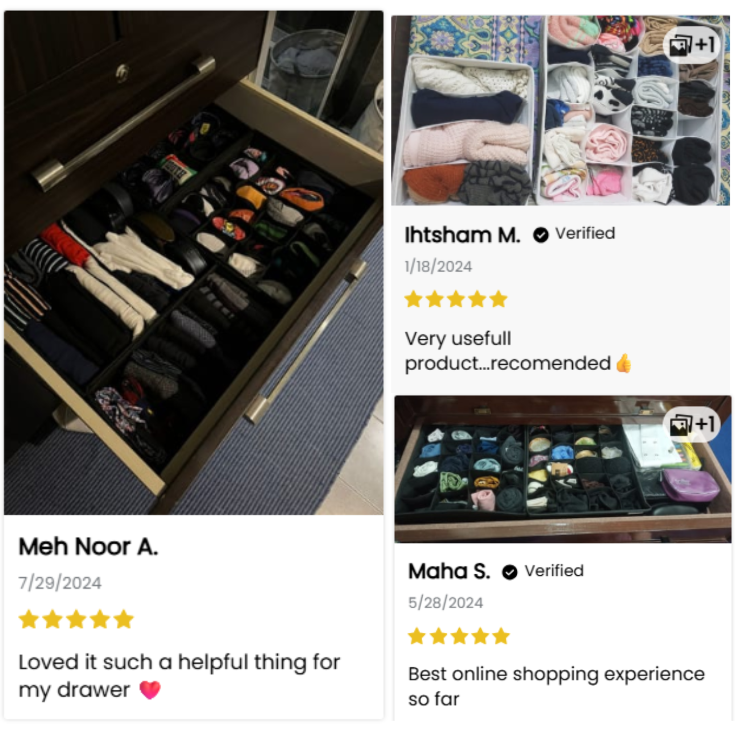 Qoolish 4-Pack Undergarments Drawer Organizers (Available in 6 Colors)