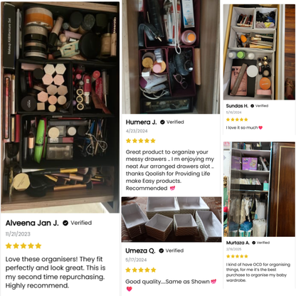 Qoolish 6-Pack Drawer Organizers: Tidy-Up Your Space in Style! (Available in 10 Colors)