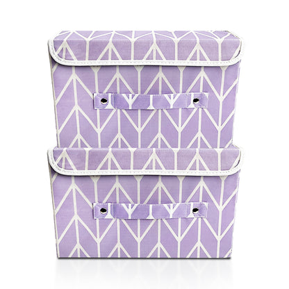 Storage Box with Lid Pack of two - Lavender (Available in 2 colors)
