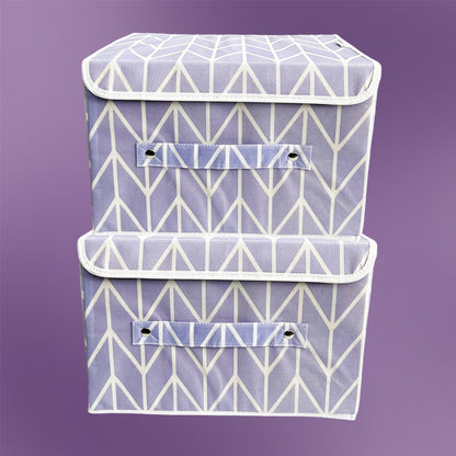 Storage Box with Lid Pack of two - Lavender (Available in 2 colors)