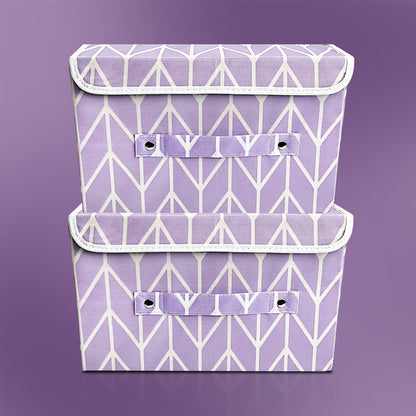 Storage Box with Lid Pack of two - Lavender (Available in 2 colors)