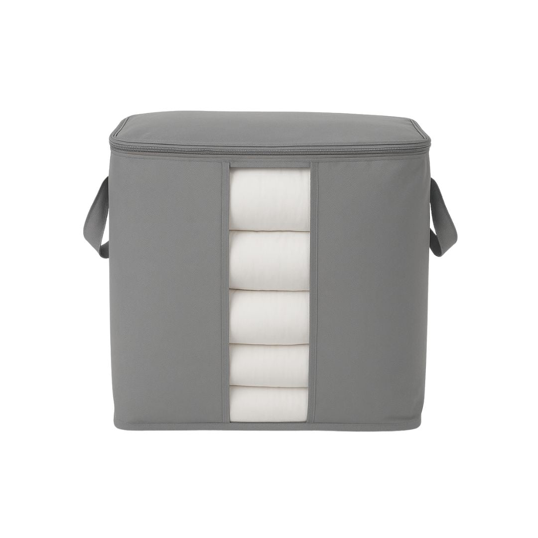 Qoolish grey storage bag for clothes and bedding with zipper