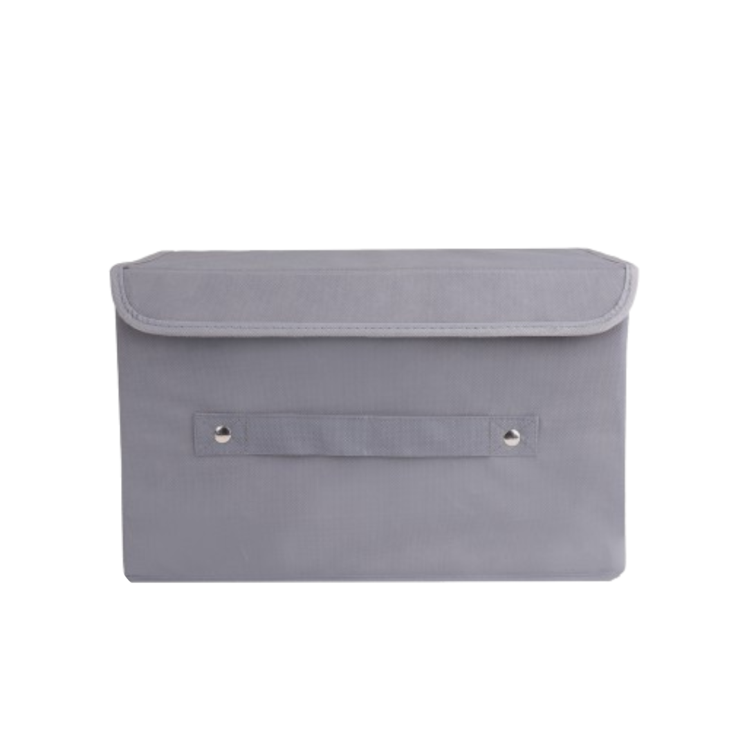 Grey storage box with lid