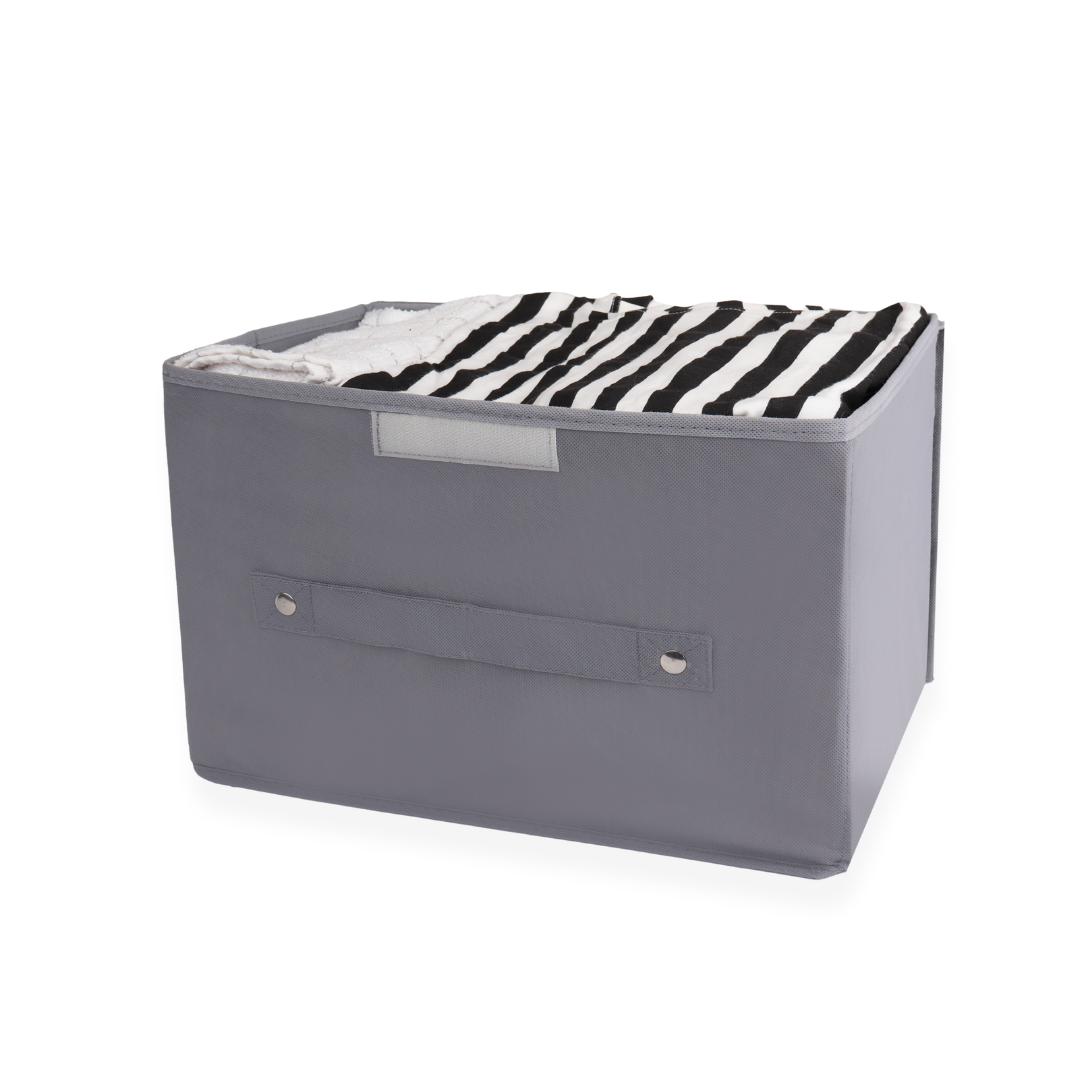 Qoolish Pack of 2 Grey Storage Box with Lid - Tidy up your space!