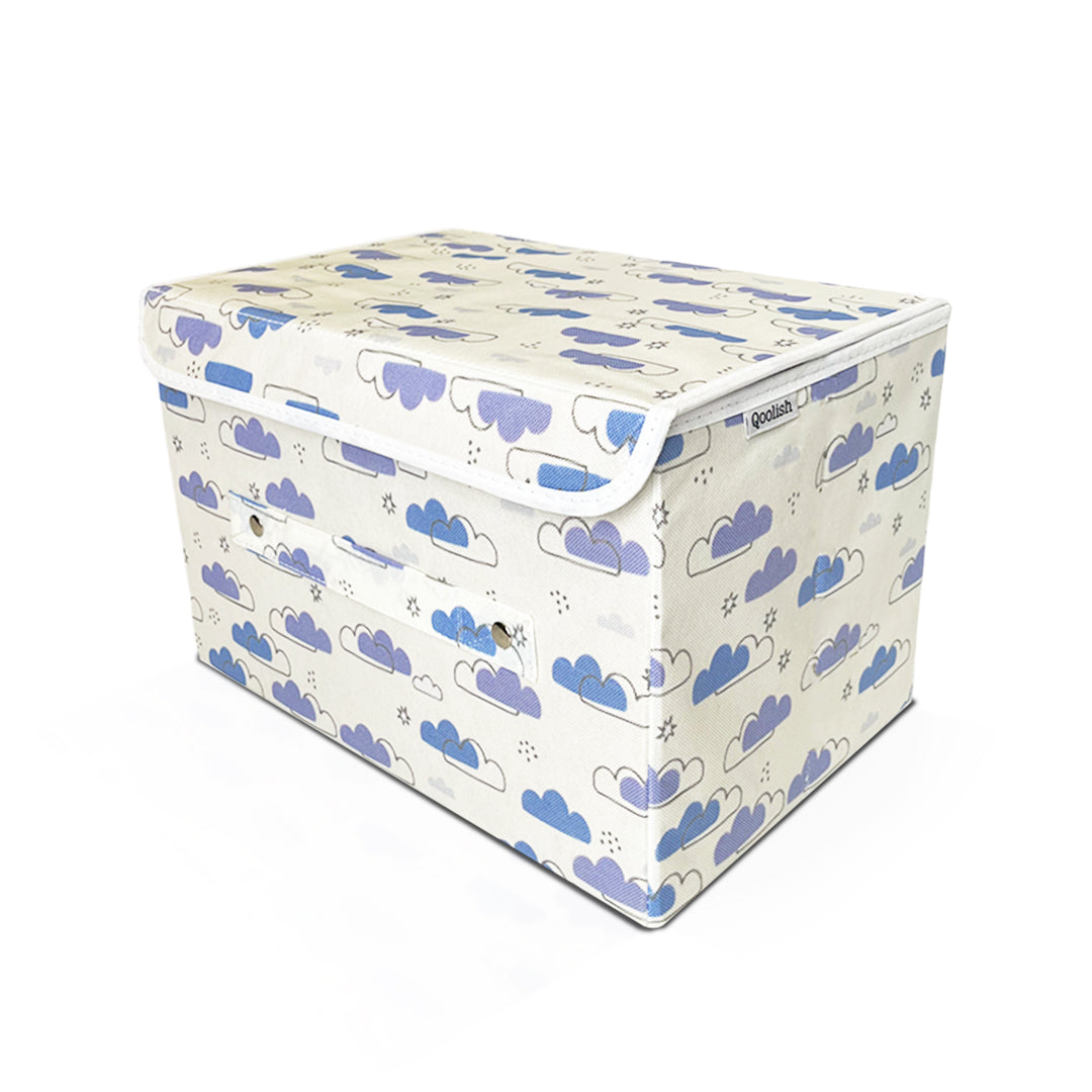 Storage Box with Lid- Dreamy Clouds Cool Blue Hues