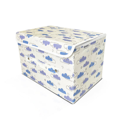 Storage Box with Lid- Dreamy Clouds Cool Blue Hues