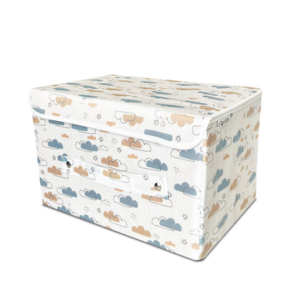 Storage Box with Lid- Dreamy Clouds Warm Neutral tones