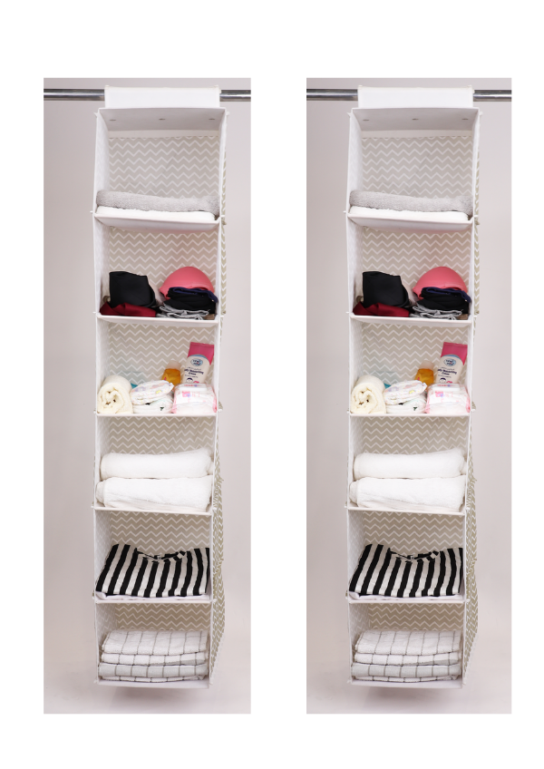 Qoolish Pack of 2 Hanging Storage - Store with style! (Available in 3 colors) - Qoolish