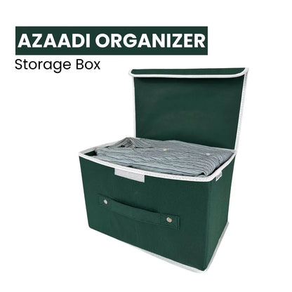Azaadi organizer box for folded clothes – multipurpose green storage solution