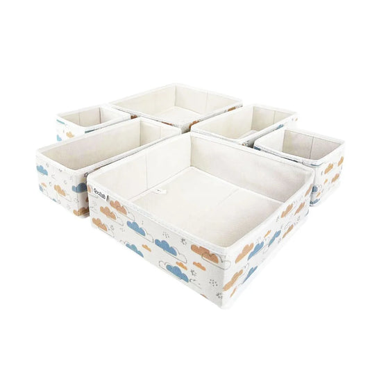 6-piece baby clothes drawer organizer set by Qoolish – ideal for neatly sorting essentials in drawers, wardrobes, or nursery shelves