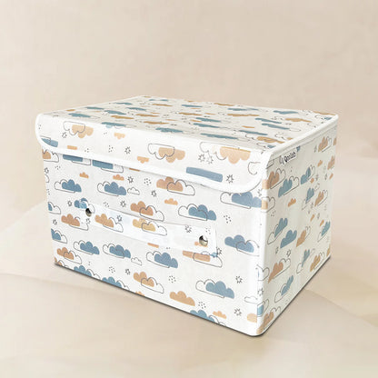 Storage Box with Lid- Dreamy Clouds Warm Neutral tones