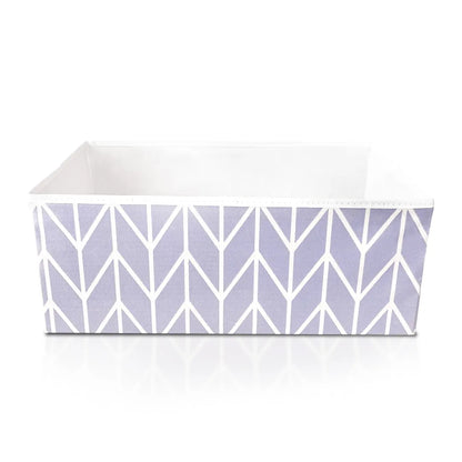 Lavender large clothes organizer by Qoolish with sturdy lid and fabric handles.