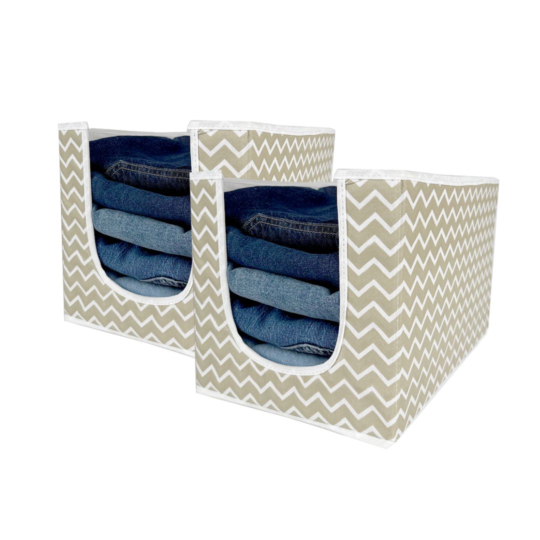 Jeans organizer with open front, pack of 2, made from non-woven fabric