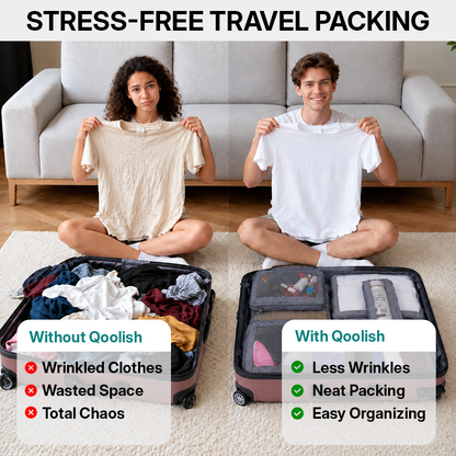 Packing Cubes Set of 6 for Travel, Luggage Organizer for Clothes, Undergarments & Accessories