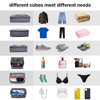 Packing Cubes Set of 6 for Travel, Luggage Organizer for Clothes, Undergarments & Accessories