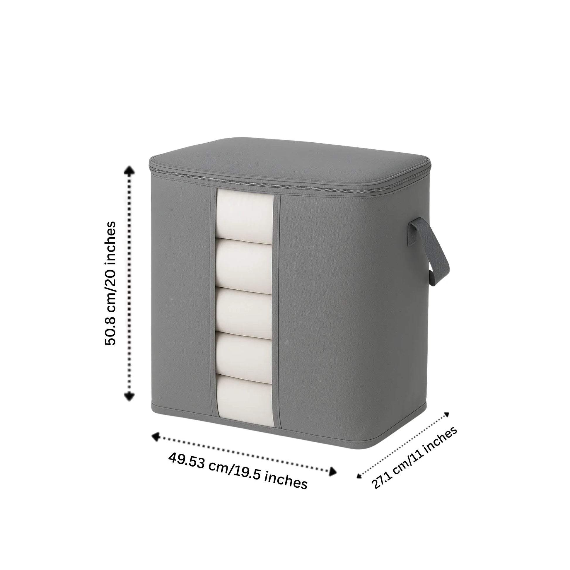 Foldable storage bag filled with folded clothes and garments by Qoolish