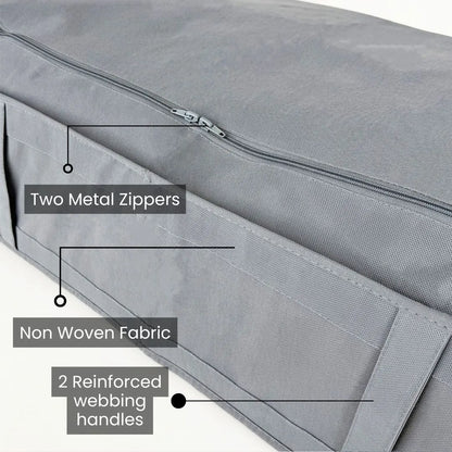 Spacious storage solution for blankets and quilts under the bed.