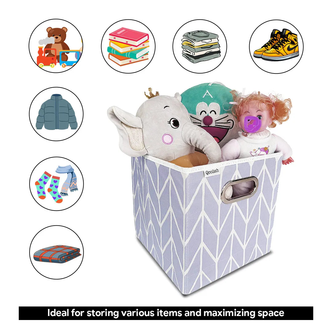 High-quality lavender storage box suitable for home, nursery, or office use.

