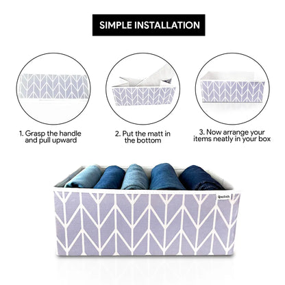 Lavender color wardrobe organizer bag for closet or shelf storage.