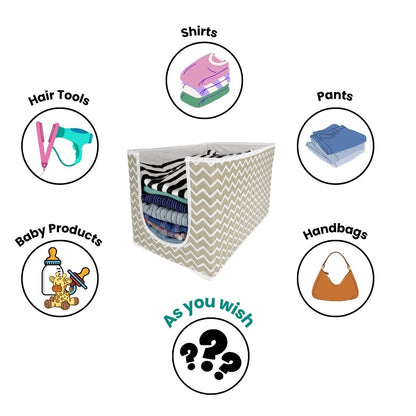 Multi-use storage box ideal for shirts, pants, handbags, baby products and hair tools