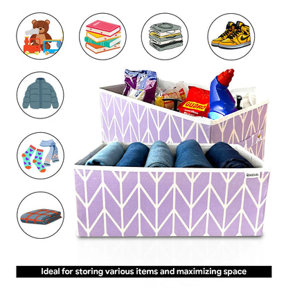 Large Clothes Organizer Pack of Two - White Stripe (Available in 3 colors)