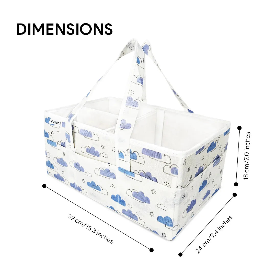 Diaper Caddy – Dreamy Clouds Cool Blue Hues