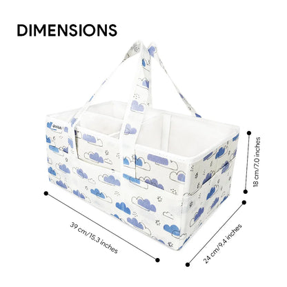 Diaper Caddy – Dreamy Clouds Cool Blue Hues