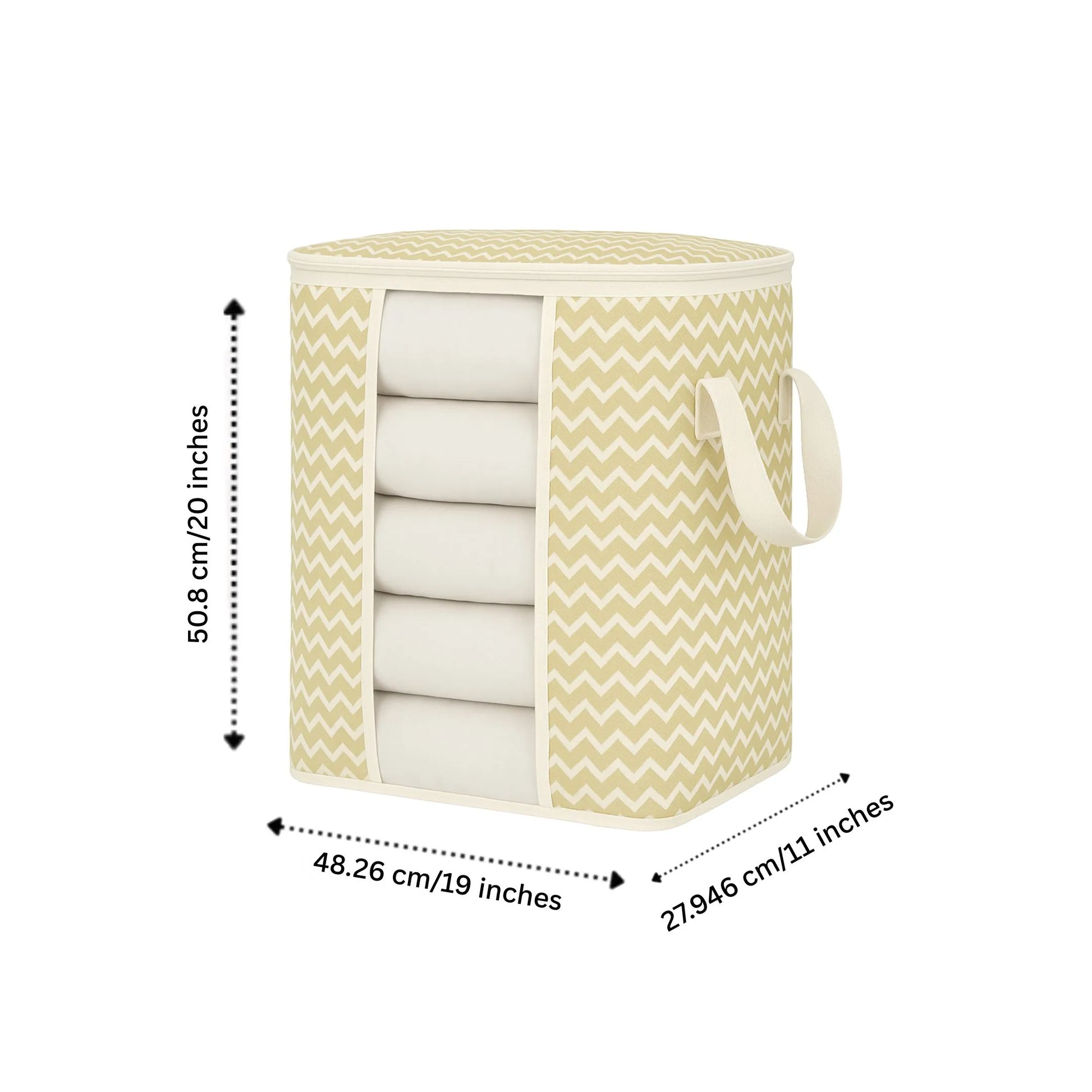 Foldable storage bag filled with folded clothes and garments by Qoolish