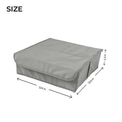 Qoolish Pack of 2 Undergarments Grey Organizer Box with Lid : Stylishly Sort Your Space!