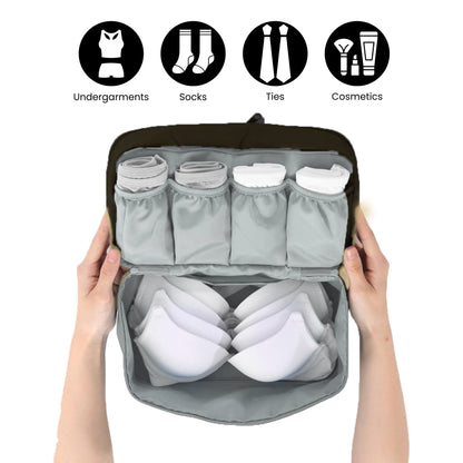 Undergarments Organizer Bag for Travel & Storage - Black
