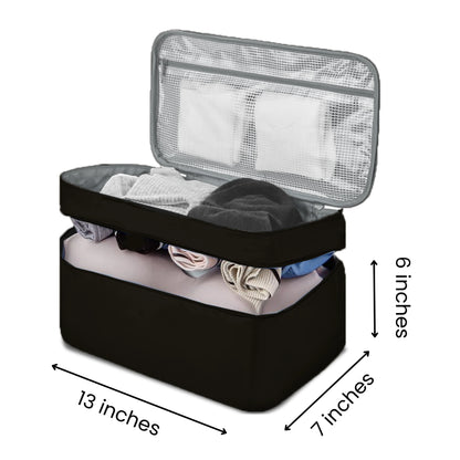 Undergarments Organizer Bag for Travel & Storage - Black