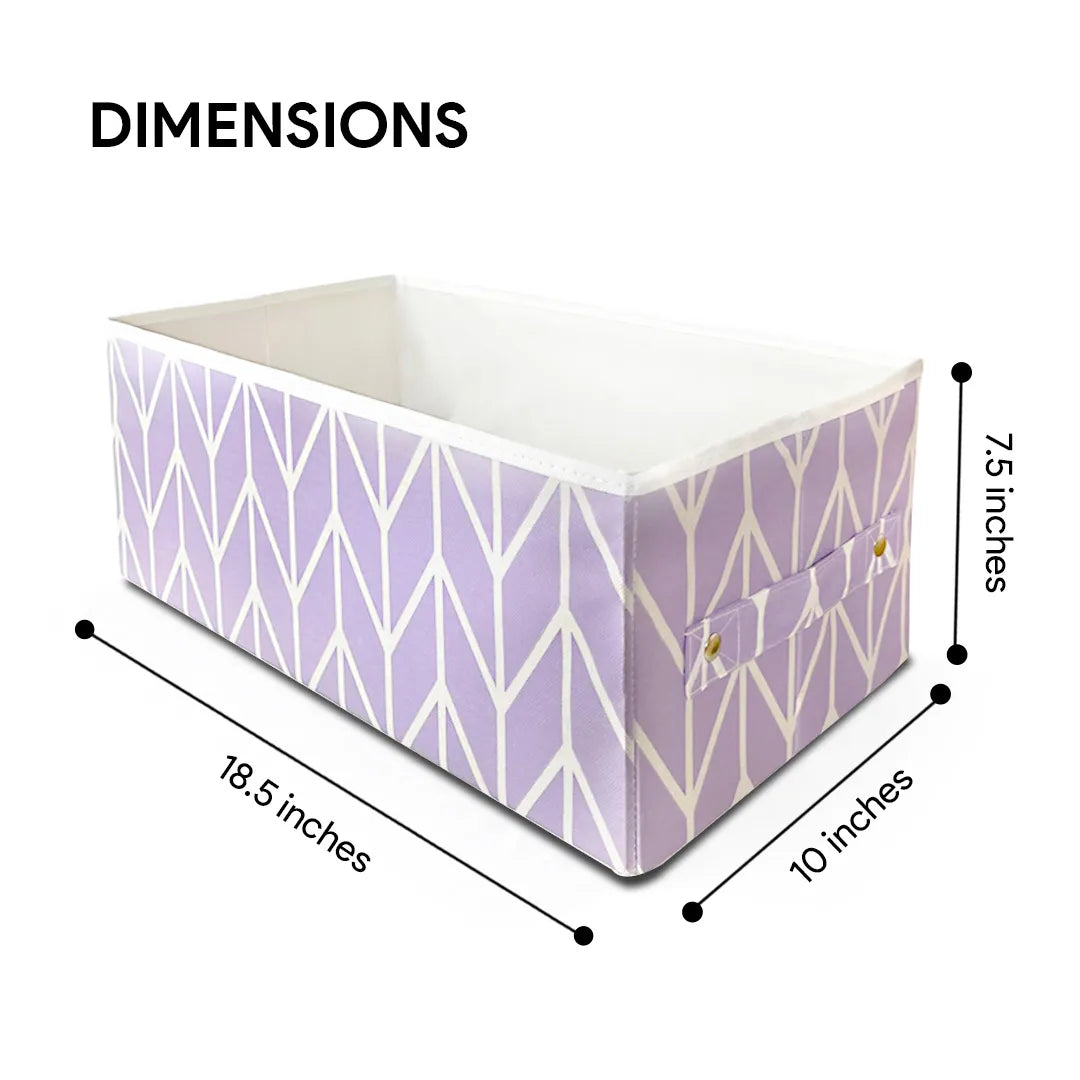 Multi-purpose lilac storage bag ideal for folded clothes or seasonal items.
