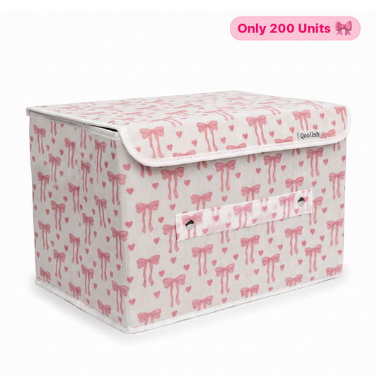Qoolish Storage Box with Lid Pack of 1 (Limited Pinktober Edition)