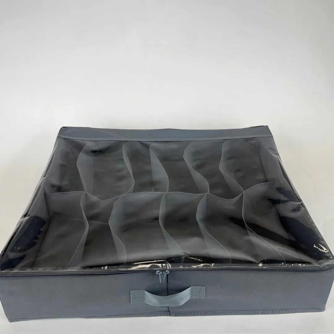 Durable, space-saving underbed shoe storage bag for organized living.

