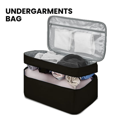 Undergarments Organizer Bag for Travel & Storage - Black