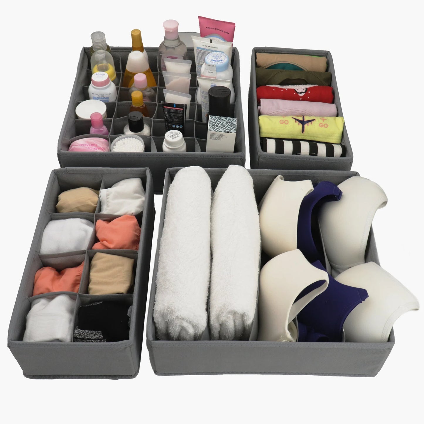 Qoolish 4-Pack Drawer Organizers: Sort and Store in Style! (Available in 5 Colors) - Qoolish